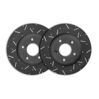 DIMPLED & SLOTTED REAR Disc Brake Rotors PAIR fits HOLDEN Statesman VQ 1990 On