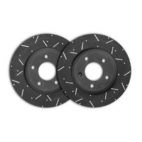 DIMPLED & SLOTTED FRONT Disc Rotors PAIR fits CITROEN Xsara Xsara 2000 Onwards