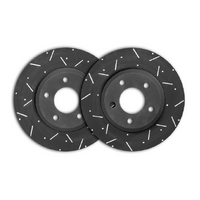 DIMPLED & SLOTTED FRONT Disc Brake Rotors PAIR fits MINI Cooper R55 R56 2006 On