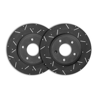 DIMPLED & SLOTTED FRONT Disc Brake Rotors PAIR fits SUZUKI Hatch SS80V 1981-1985