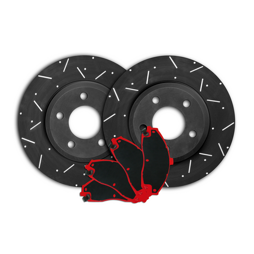 DIMPLED & SLOTTED FRONT Disc Brake Rotors & PADS fit HOLDEN Torana LJ XU-1 72-73