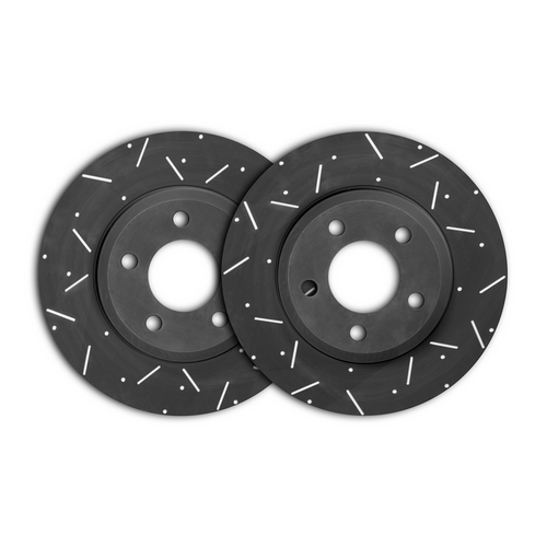 DIMPLED & SLOTTED REAR Disc Brake Rotors PAIR fits HOLDEN Statesman VQ 1990 On