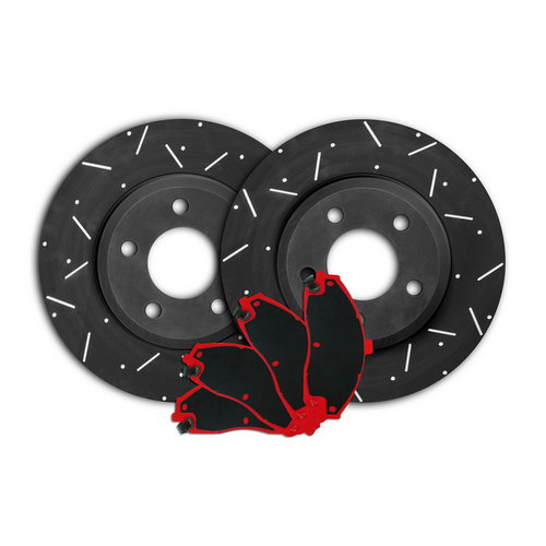 DIMPLED & SLOTTED FRONT Disc Rotors & PADS fit HOLDEN HSV Clubsport VQ 1992 On