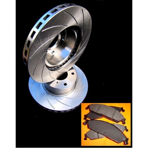 R SLOT fits AUDI A3 1.6L With PR 1ZF 1ZM 2004 Onwards FRONT Disc Rotors & PADS